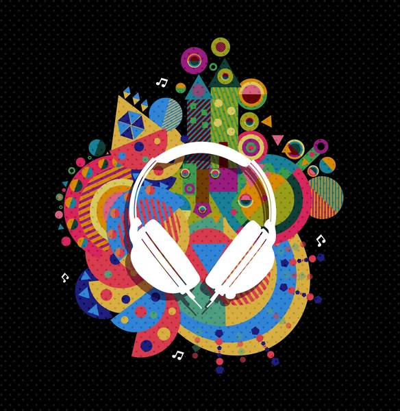 Dj Headphone icon concept music color shape — Stok Vektör