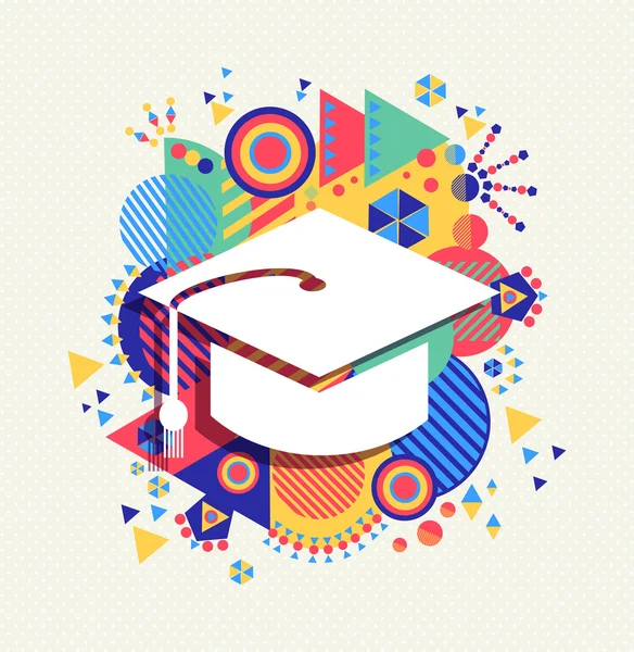 Icono de graduación universitaria escuela concepto color forma — Vector de stock