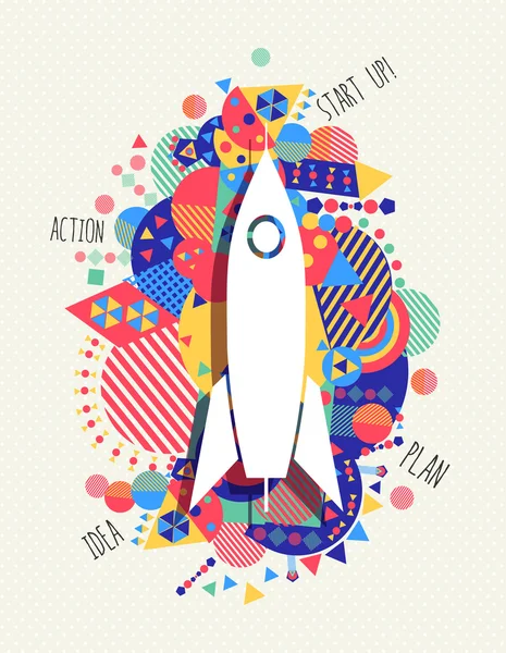 Rocket startup business icon concept illustration — 스톡 벡터