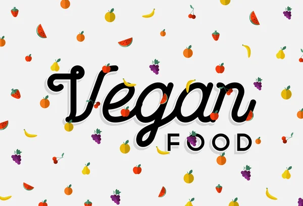 Vegan food design with colorful fruit elements — Stockvector