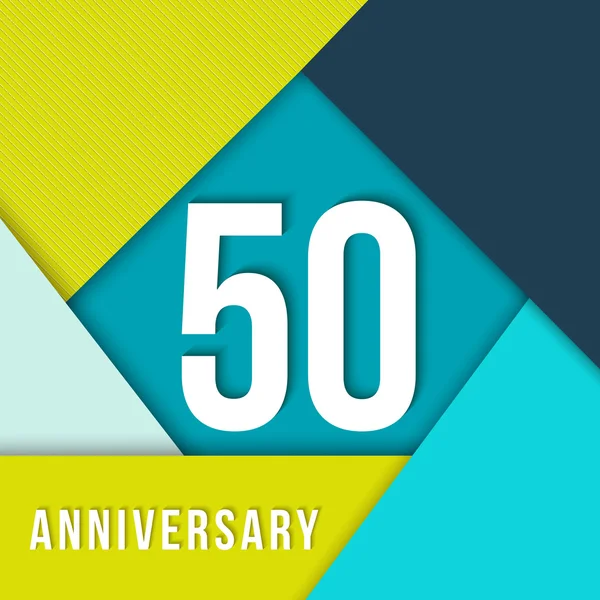 50 year anniversary material design template — Stock Vector