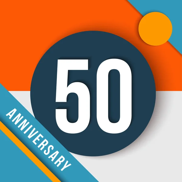 50 year anniversary material design concept — Stock Vector