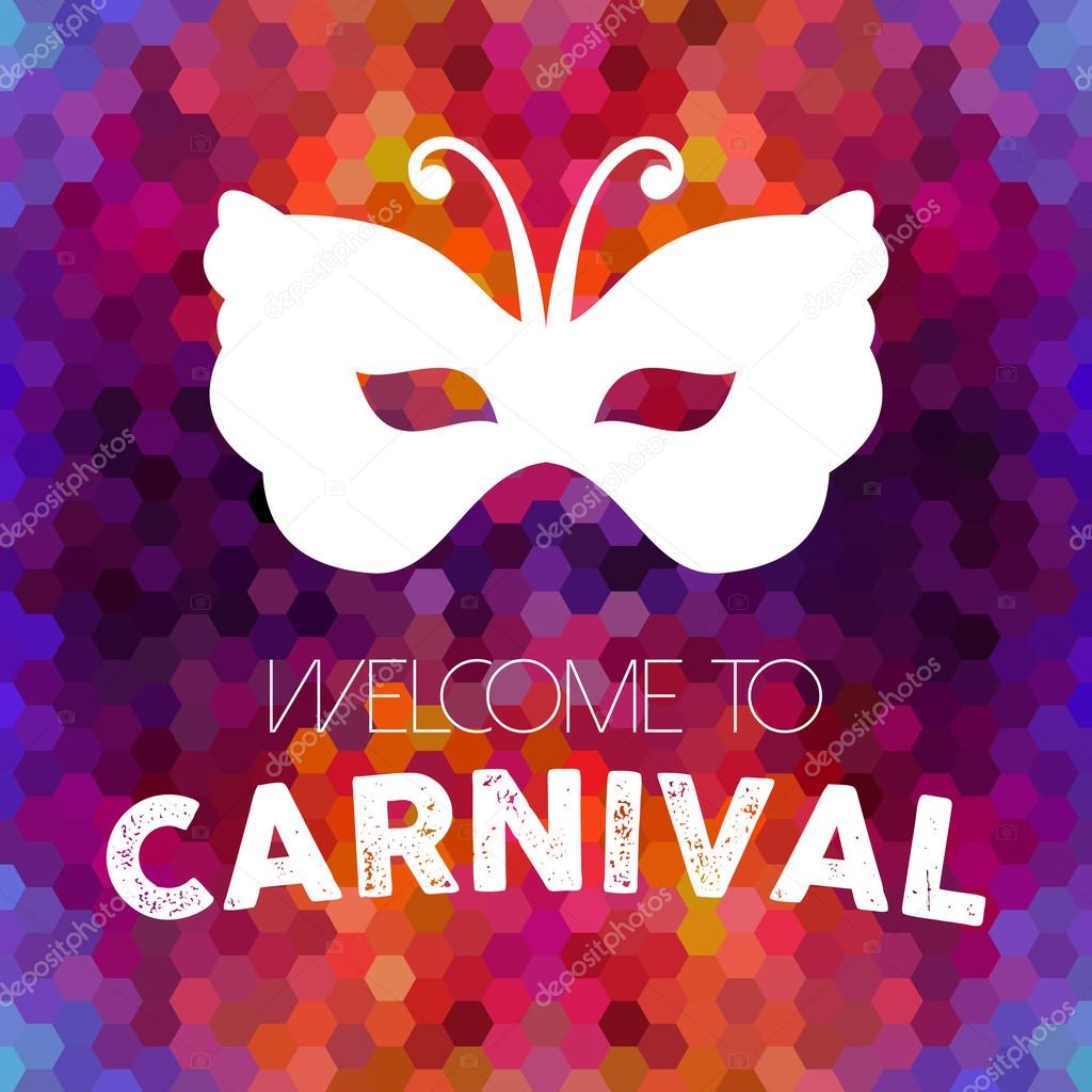 Carnival vintage mask on colorful background