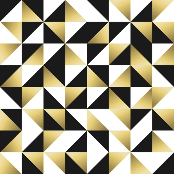 Gold seamless pattern with triangles and squares — Stock vektor