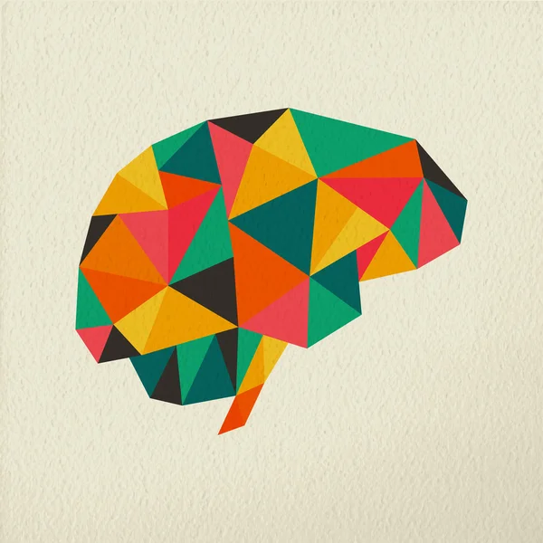 Illustration conceptuelle abstraite à faible poly cerveau — Image vectorielle