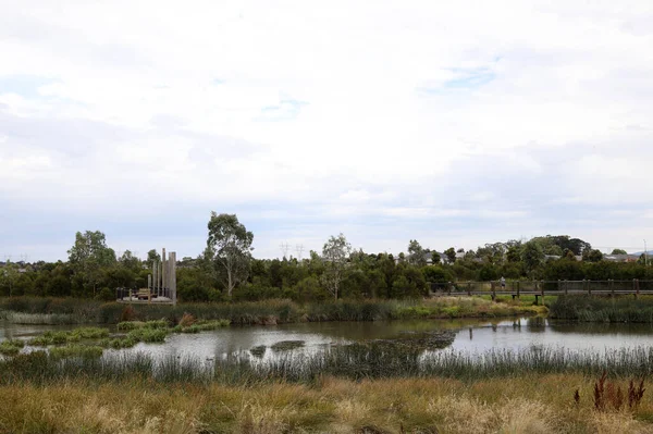 Humedales Los Suburbios Del Sureste Melbourne Victoria Australia Mostrando Árboles — Foto de Stock