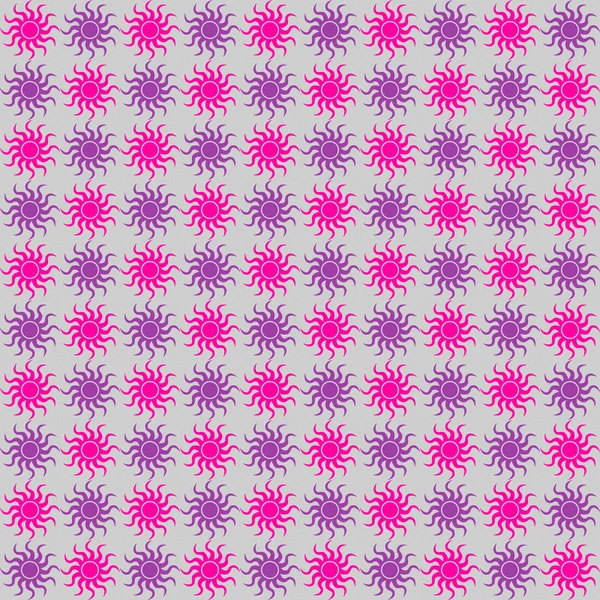 Roze en paarse zonnen patroon illustratie — Stockfoto