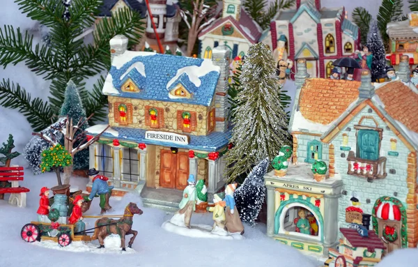 Kleurrijke Kerstmis dorp weergeven — Stockfoto