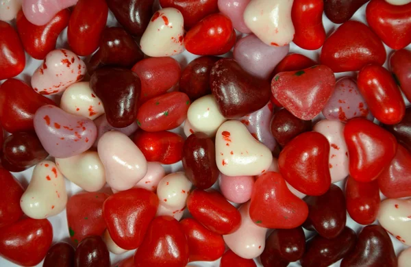 Red, white and pink heart candy — Stock Photo, Image