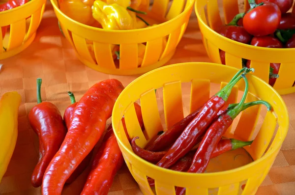 Fresh red chili peppers — Stock Photo, Image