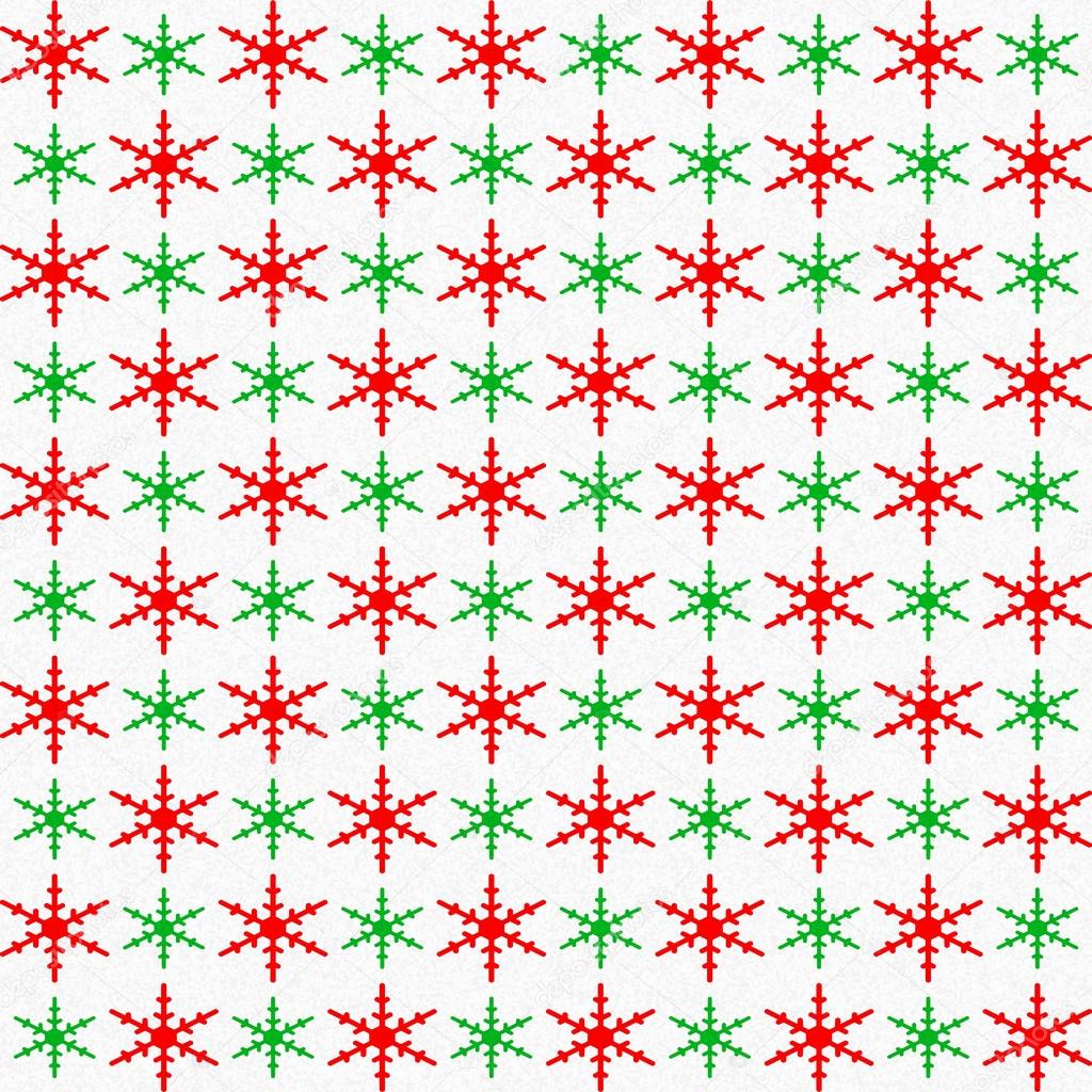 Red and green christmas snowflakes