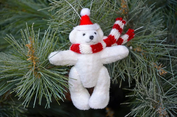 Christmas teddy bear ornament — Stock Photo, Image