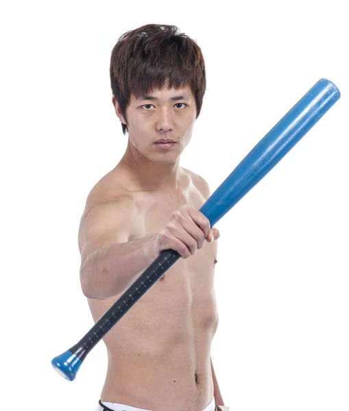 Young man with baseball bat — Stock Photo, Image