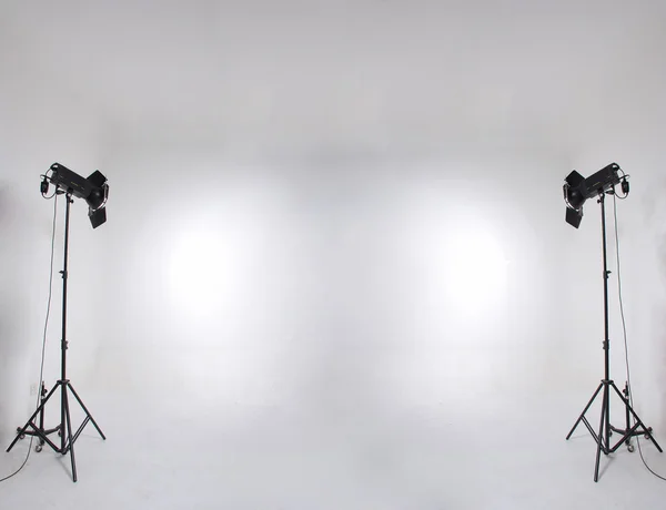 Studio setup with lights and background — Stock Photo, Image