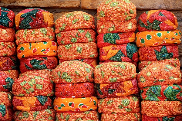 Stack of Red Rajasthani Caps — Stock Photo, Image