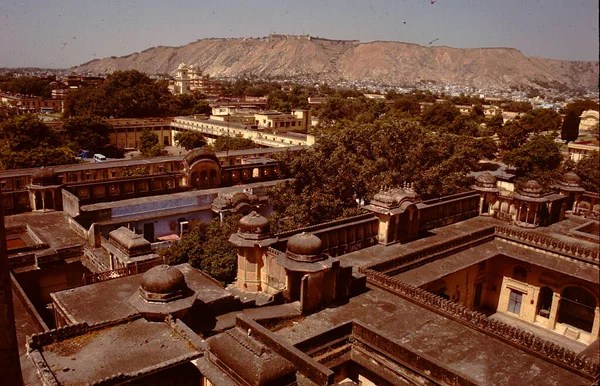 Stadtpalast Terrasse Von Hawa Mahal Jaipur Rajasthan Indien Asien — Stockfoto