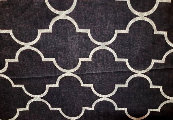 Closer View Dark Colored Cotton Fabric Bed Spread Geometrical Design — Stock Photo, Image