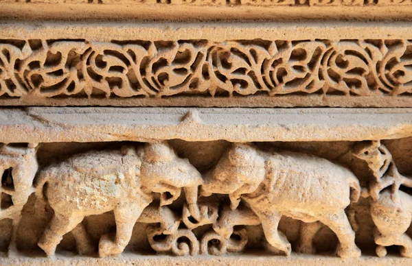 Carving on Step Well Wall — Stock Photo, Image