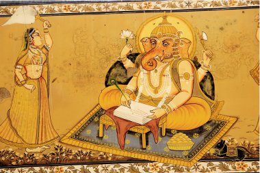 Ganesha Writing Epic Mahabharat clipart
