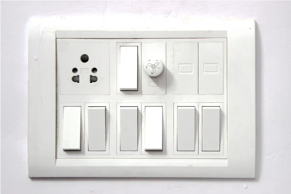 Vitt på vitt switch panel — Stockfoto