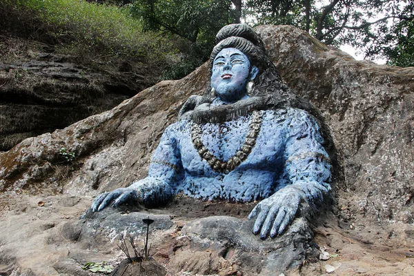 Painted Sculpture of Shiva — стокове фото