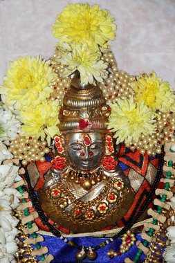 Silver Idol of Mahalakshmi clipart