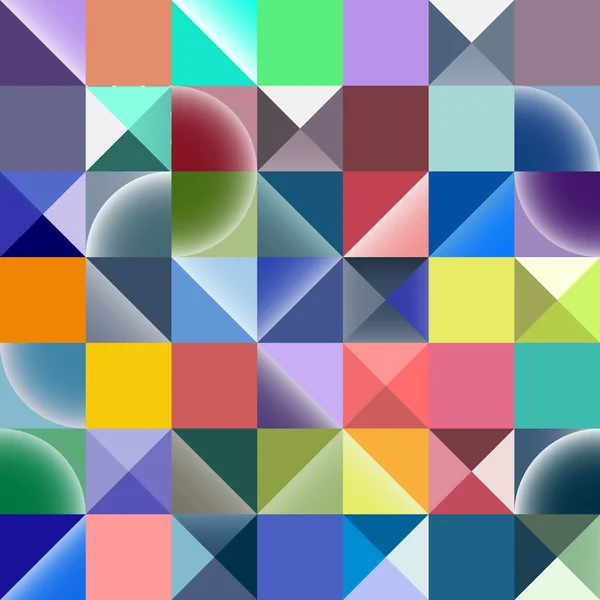 四角形のシームレスなパターン、ベクトルの抽象的な背景 — ストックベクタ