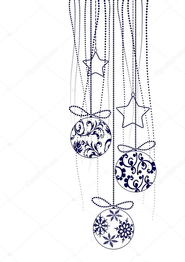 Christmas Decorations in black - vector elements