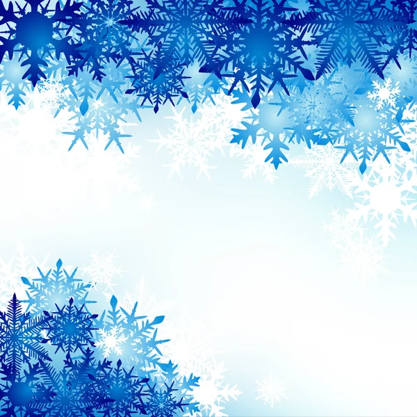 Tło zima, płatki śniegu - ilustracja wektorowa — Wektor stockowy