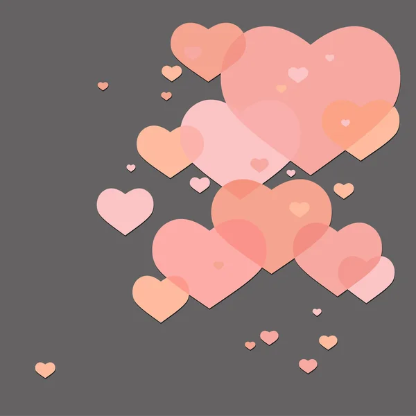 Fondo de San Valentín con corazones, patrón repetitivo — Vector de stock