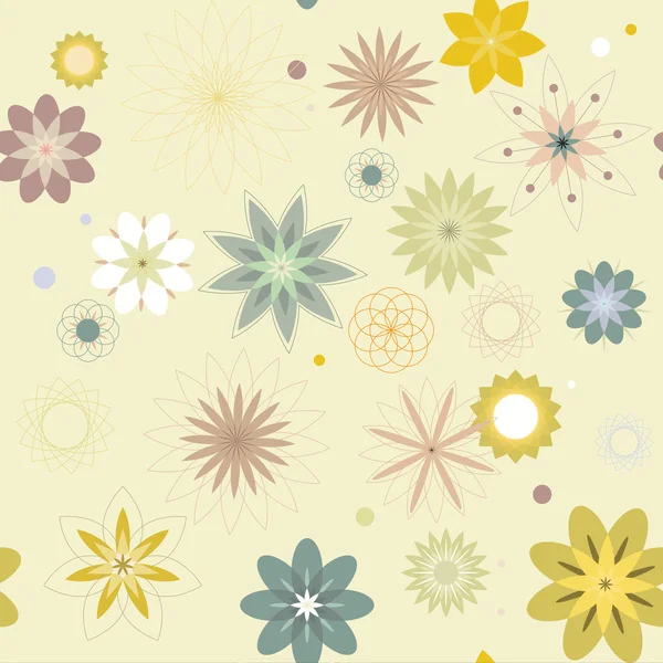 Flores abstractas, un patrón sin costuras — Vector de stock