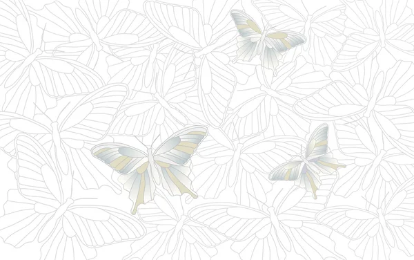 Desktop wallpaper - background with butterflies — Stock Vector