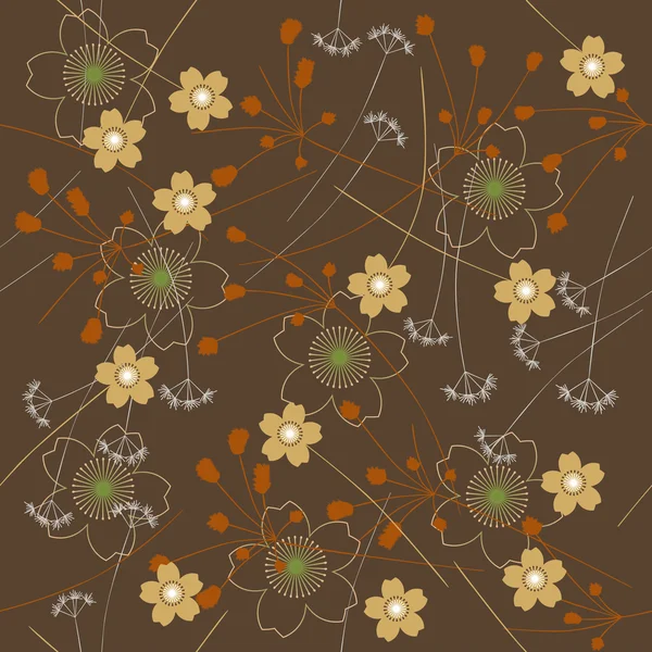 Abstraktní květy - bezešvé pattern — Stockový vektor