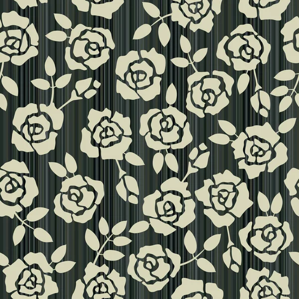 Retro floral sömlös bakgrund med rosor — Stock vektor