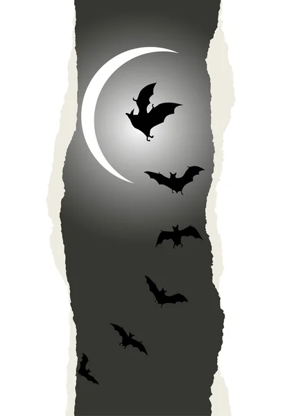 Fondo de Halloween con murciélagos voladores — Vector de stock