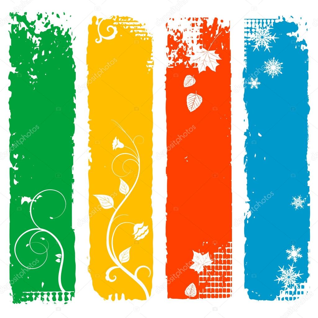 Set of four season vertical banners