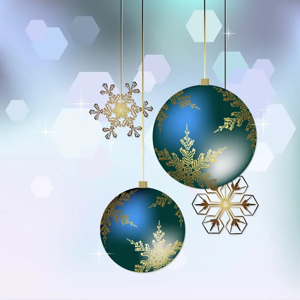 Decorazione natalizia in blu - Illustrazione vettoriale — Vettoriale Stock