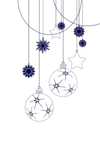 Decoraciones de Navidad en negro - elementos vectoriales — Vector de stock