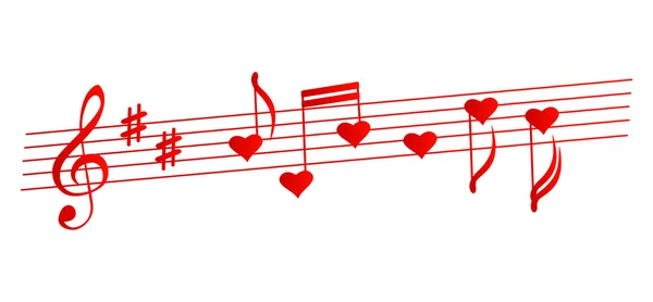 Valentines muzikale achtergrond - vectorillustratie — Stockvector