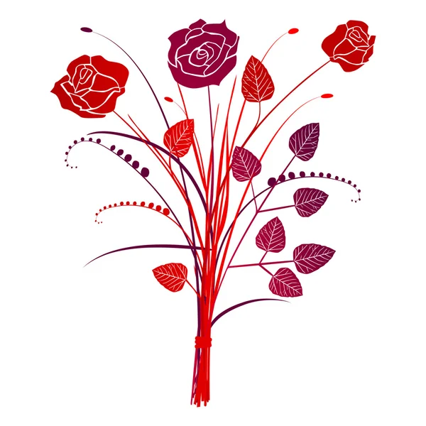 Rosas de fondo floral — Vector de stock