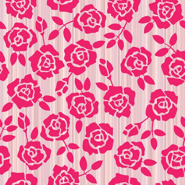 Fondo retro floral sin costuras con rosas — Vector de stock