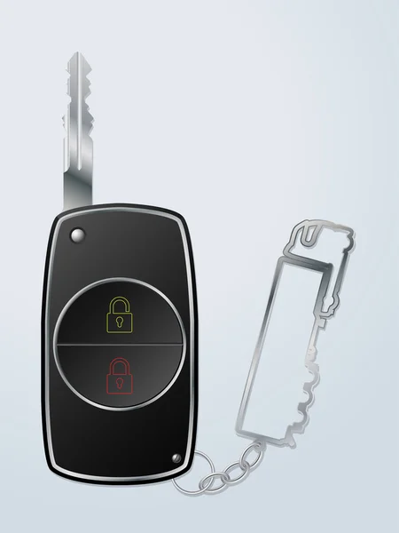 Car key and remote with functions — Stock Vector