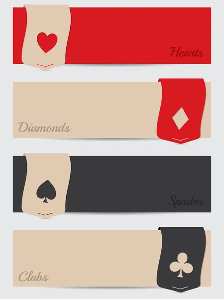 Banderas de poker fresco — Vector de stock