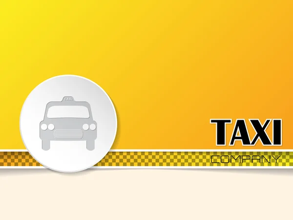 Taxi testo su sfondo arancione con badge taxi — Vettoriale Stock