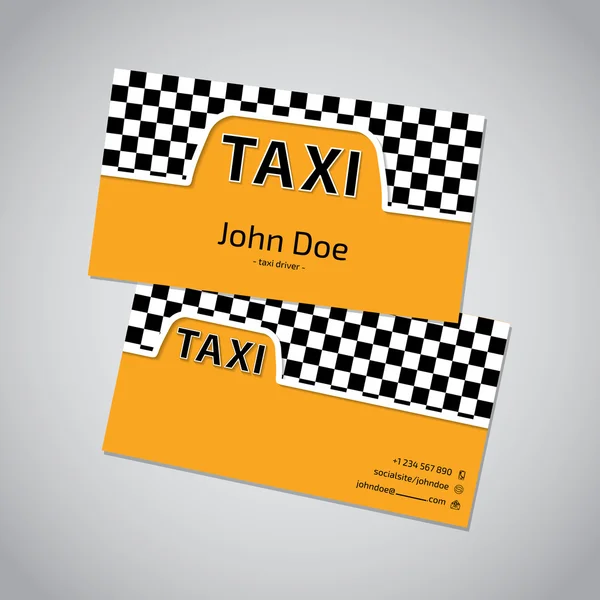 タクシー記号でのタクシー ビジネス カード — ストックベクタ