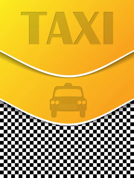 Folleto de taxi a cuadros con siluetas — Archivo Imágenes Vectoriales