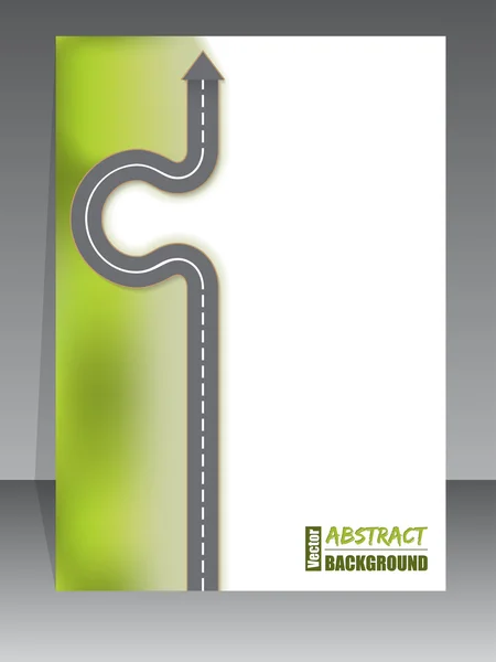 Brochure abstraite avec route en flèche — Image vectorielle