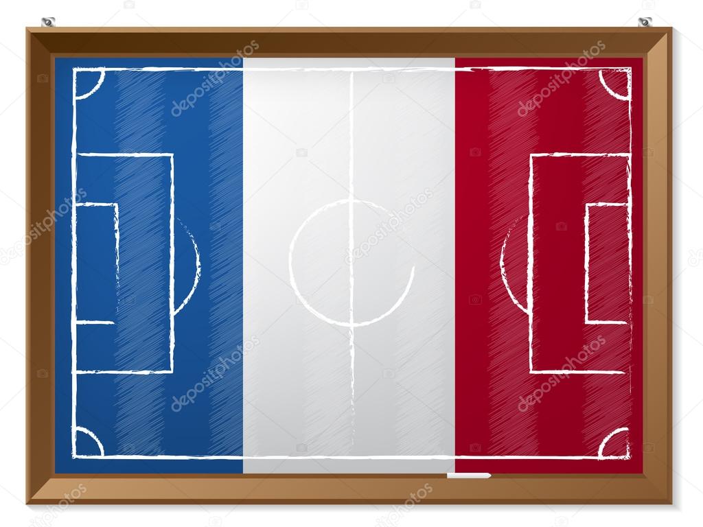 Disegno Di Campo Di Calcio Con Bandierina Francese