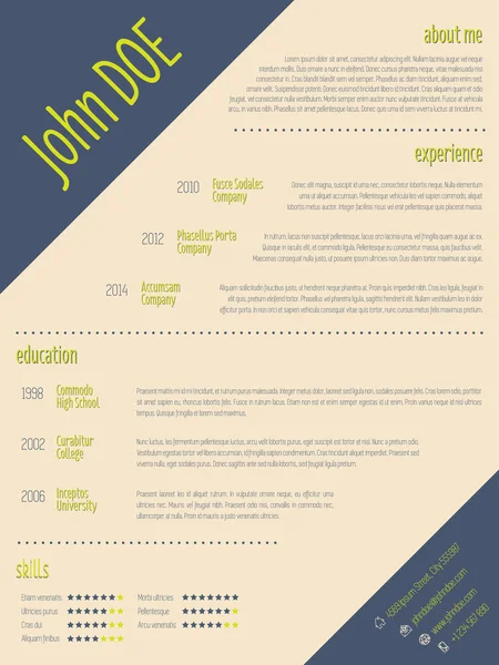 Modèle de CV moderne simplifié cv — Image vectorielle