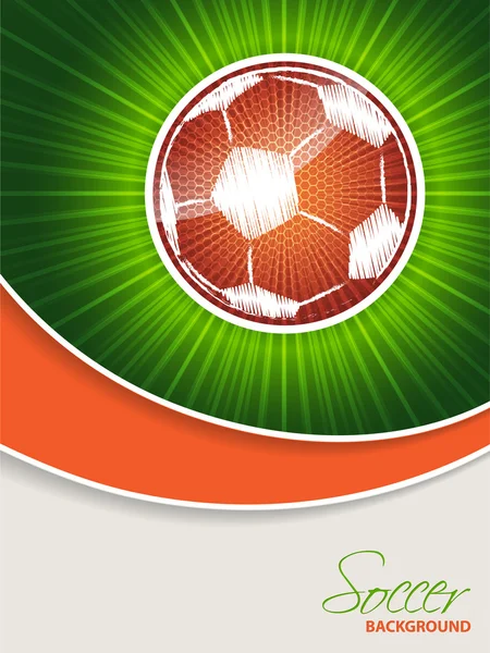 Abstract soccer brochure with orange ball — Stock Vector